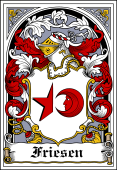 German Wappen Coat of Arms Bookplate for Friesen