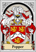 English Coat of Arms Bookplate for Pepper