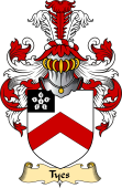 English Coat of Arms (v.23) for the family Tyas or Tyes