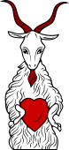 Sp Demi Goat Affrontee Erect Holding Heart