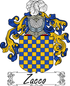 Araldica Italiana Coat of arms used by the Italian family Zacco