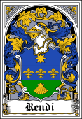 Italian Coat of Arms Bookplate for Rendi