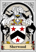 English Coat of Arms Bookplate for Sherwood