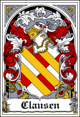 Danish Coat of Arms Bookplate for Clausen
