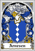 Danish Coat of Arms Bookplate for Arnesen