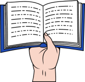 Hand 35 Erect Holding Open Book