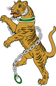 Tiger Rampant Collared and Chained
