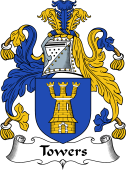 English Coat of Arms for the family Towers