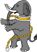 Elephant Rampant Collared and Chained