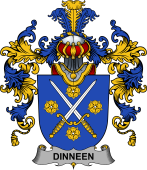 Irish Family Coat of Arms (v.25b) Dinneen or O'Dinneen