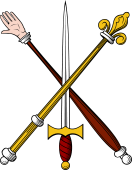 Sceptre and Hand Staff in Saltire Traversed by Sword