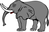 Elephant Statant Trunk Abaisee