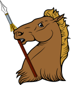 Horse's Hd Erased Holdi Fringed Spear