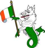 Sea-Wolf Erect Holding Irish Flag