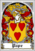 Danish Coat of Arms Bookplate for Pape