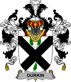 Irish Family Coat of Arms (v.25b) Durkin or O'Durkin