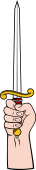 Hand 75 Erect Holding Sword in Pale
