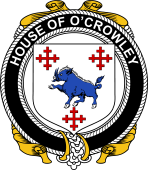 Irish Coat of Arms Badge for the O'CROWLEY family