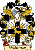 English or Welsh Family Coat of Arms (v.23) for Wakeman (1586)