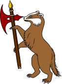 Badger Rampant Holding Broken Halberd