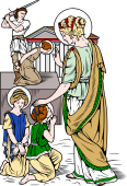 Catholic Saints Clipart image: St Sophia with Faith,Hope, Charity