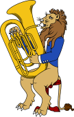 Symphony Lions Clipart image: Lion playing Tuba