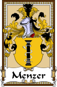 German Coat of Arms Wappen Bookplate  for Menzer