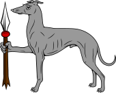 Greyhound Statant Grasping a Broken Spear