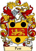 English or Welsh Family Coat of Arms (v.23) for Pett (Chatham, Kent)