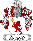 Araldica Italiana Coat of arms used by the Italian family Simonetti