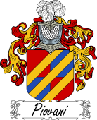 Araldica Italiana Coat of arms used by the Italian family Piovani