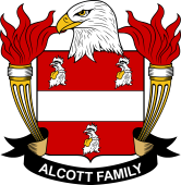Coat of arms used by the Alcott family in the United States of America