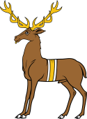 Stag Statant Belted or Sanglé