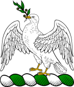 Family crest from England for Ackers (Cheshire) Crest - A Dove Rising, in the Beak an Olive Branch