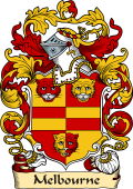 English or Welsh Family Coat of Arms (v.23) for Melbourne (or Melborne London)