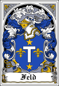 German Wappen Coat of Arms Bookplate for Feld