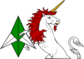 Demi Unicorn Regardant Holding Caltrap