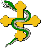 Cross, Bottonee Serpent Entwined