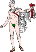 Gods and Goddesses Clipart image: Apollo holding Mask