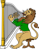 Symphony Lions Clipart image: Lion playing Harp