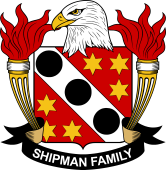 Coat of arms used by the Shipman family in the United States of America