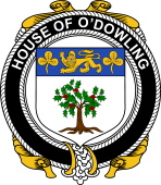 Irish Coat of Arms Badge for the O'DOWLING family