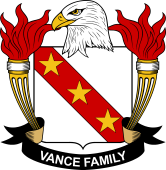 Coat of arms used by the Vance family in the United States of America