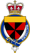 British Garter Coat of Arms for Matthews (Scotland)
