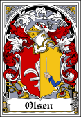Danish Coat of Arms Bookplate for Olsen
