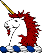 Family crest from England for Abbat - Unicorn Head