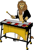 Symphony Lions Clipart image: Lion playing Xylophone