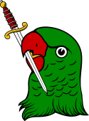 Parrot Head Erased Holding Sword