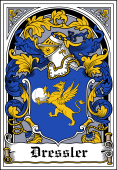 German Wappen Coat of Arms Bookplate for Dressler