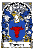 Danish Coat of Arms Bookplate for Larsen